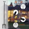 String Light Poles 2 Pack Outdoor Metal Poles with Top Arc Hook and 5-Prong Base